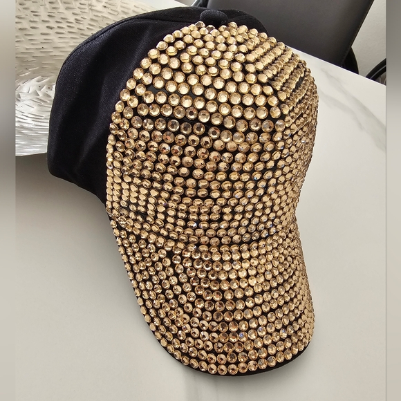 Gold Rhinestone Cap - Picture 6 of 7